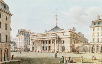 منظر لمسرح de l&39;Odeon ، باريس (قلم وحبر ومرحاض على ورق) بواسطة فيكتور جان نيكول